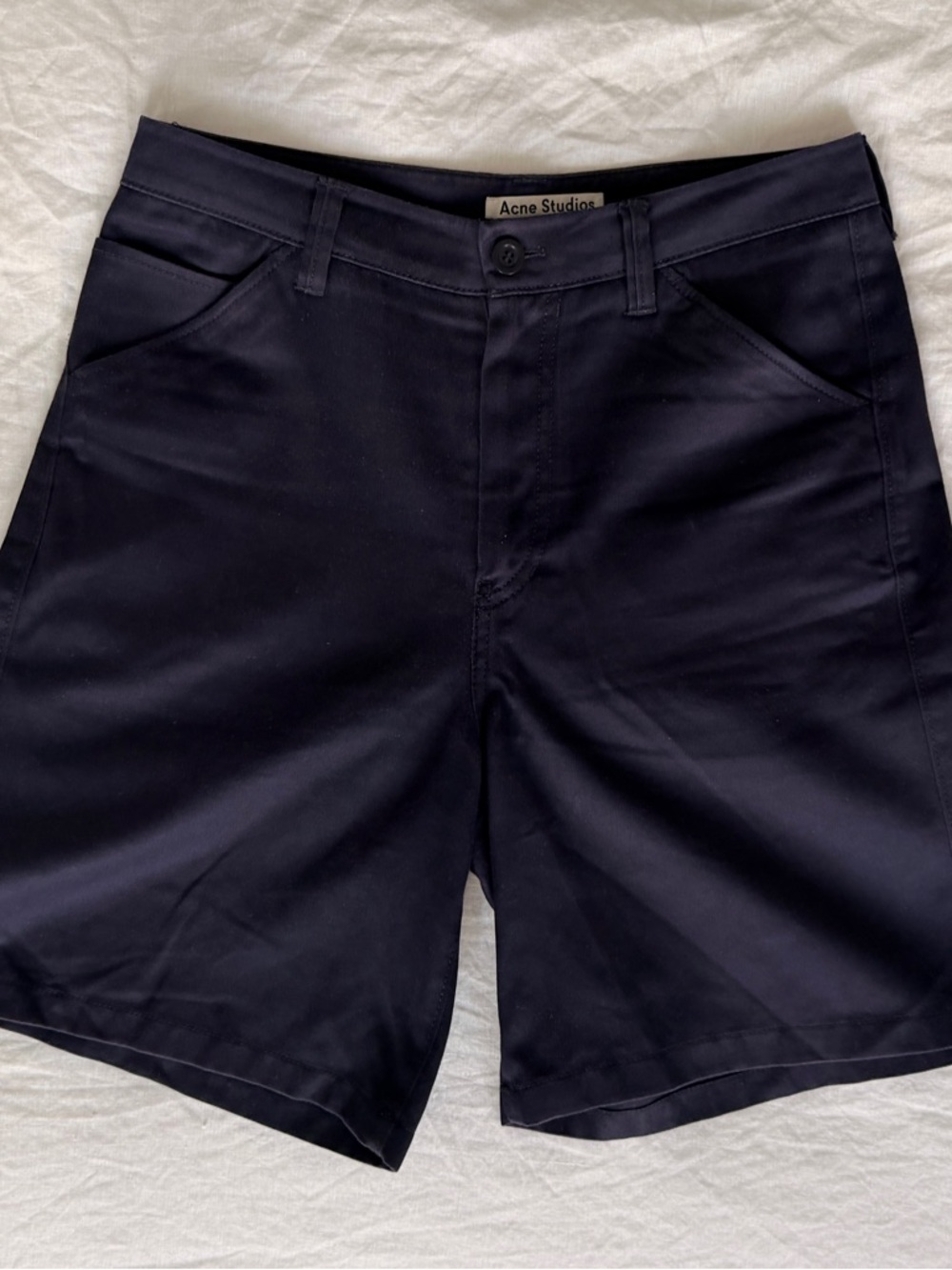 Acne Studios Men's Navy Cotton Chino Shorts